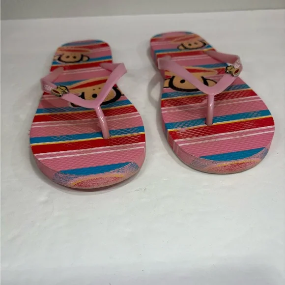 Paul Frank Vintage Flip Flops Women’s 7.5 Pink with Paul Frank Charm Accent - Picture 3 of 8